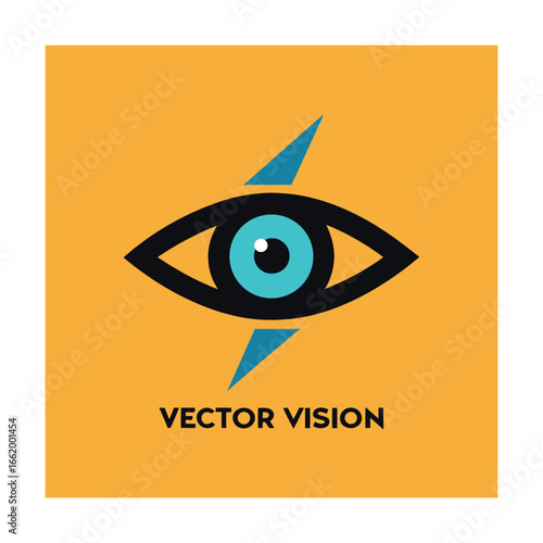Electric Vision Eye Logo Minimal Futuristic Design Vector
