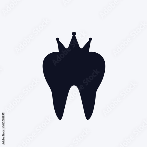 Dental tooth crown silhouette icon vector graphic