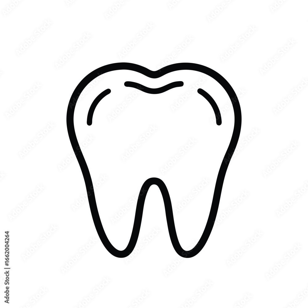 Obraz premium Molar tooth outline icon on white background