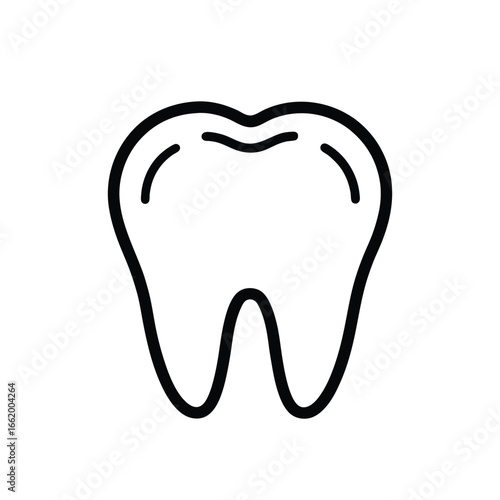 Molar tooth outline icon on white background