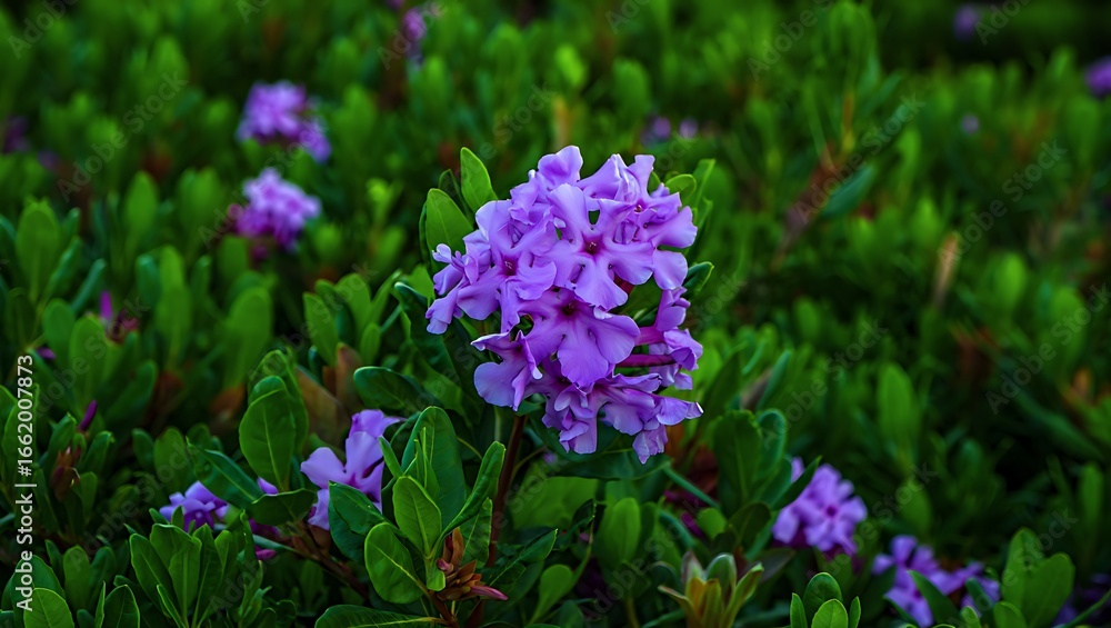 Obraz premium Small clusters of purple flowers