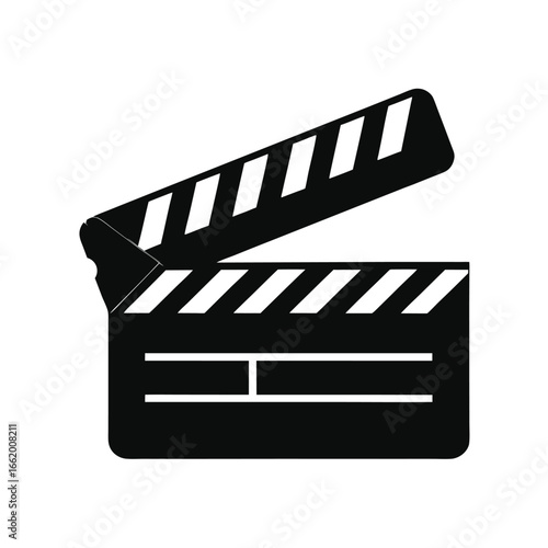 Black and White Director Clapperboard Clean Design