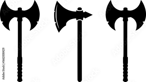 battle axe icon silhouette

