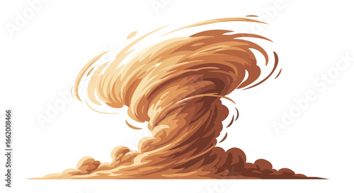 Dynamic Dust Devil Illustration Embodying Natural Ferocity and Environmental Disturbance Captured in a Swirling Storm Image