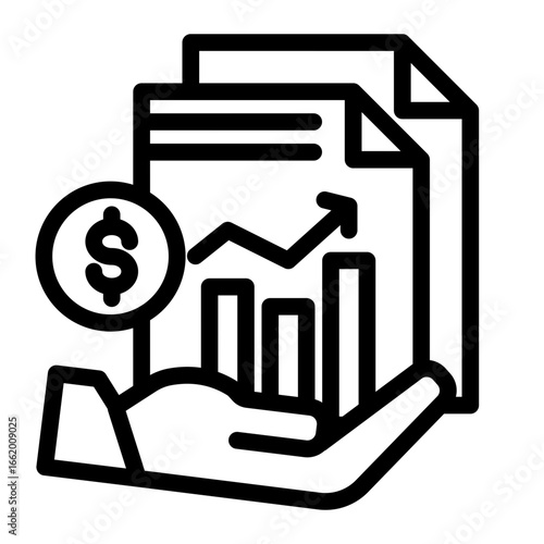 Revenue Profit Growth Earnings icon from the Financial Projection icon collection (Outline Style)