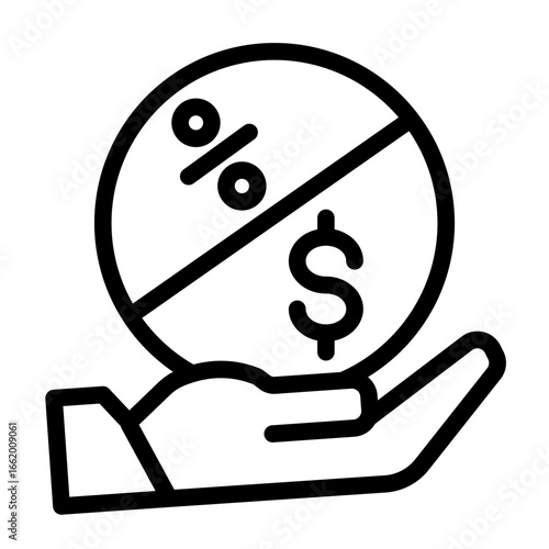 Profit Earning Income Distribution icon from the Financial Projection icon collection (Outline Style)