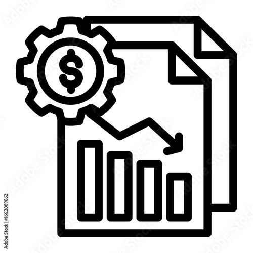 Asset Value Reduction Loss icon from the Financial Projection icon collection (Outline Style)