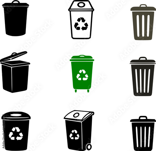 bin silhouette icons vector
