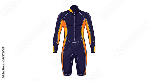 Stylish Wetsuit Illustration: A Modern Design for Aquatic Adventures and Watersports Gear,  fashionable wetsuit, ideal for diving and swimming,