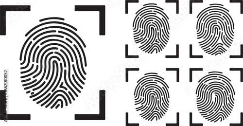 Close up of a fingerprint scan with multiple fingerprint outlines