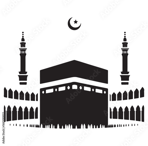 Black and White Kaaba Vector Design