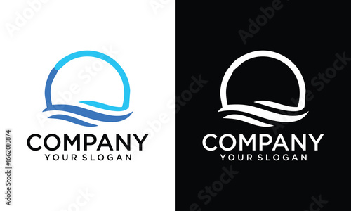 Creative letter o with waves logo icon design vector design template inspiration