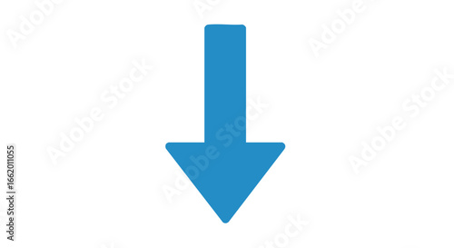 Blue descent: Navigating the digital landscape with clarity and precision, the arrow points downwards, guiding attention and underscoring a sense of