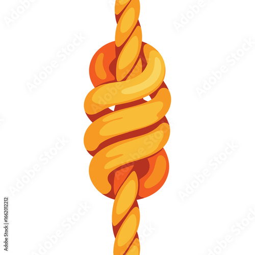 Twisted jute rope in bright yellow and orange color scheme