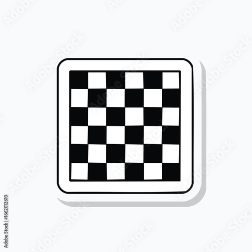 A simple, square, black and white checkerboard pattern, ready for a game.