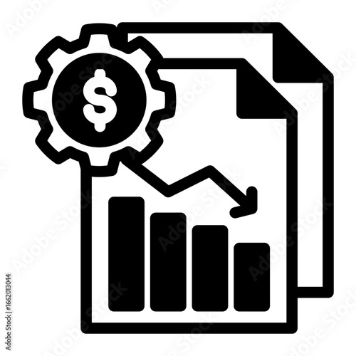 Asset Value Reduction Loss icon from the Financial Projection icon collection (Mixed Style)