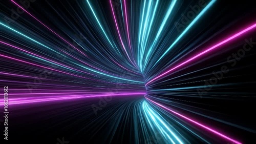 4k seamless neon abstract looping background perfect for vj loops concert visuals party events futuristic light trails speed tunnel