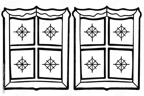 Chilled Windowpane Outline Drawing