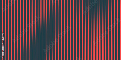 Vertical lines taper toward the top, creating a halftone transition from dark to light red. Striking vector abstraction layout with high contrast, perfect for futuristic posters