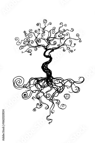 Tree of life chakra spiritual mystical symbol represents energy, spiritual growth, and mystical connection