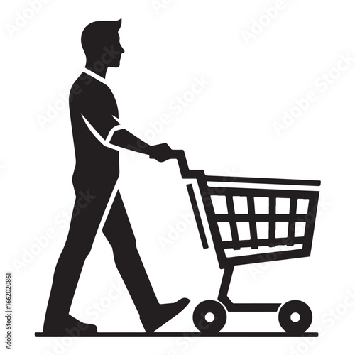 Shopping cart silhouette for e commerce and retail design