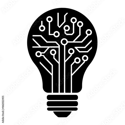 Circuit Board Light Bulb - Symbol of Technological Innovation