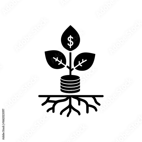 Vector illustration of financial growth, investment and profitability (logo/icon)
