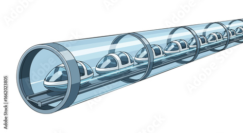 Concept illustration showcasing the future vision of rapid transit in enclosed infrastructure
