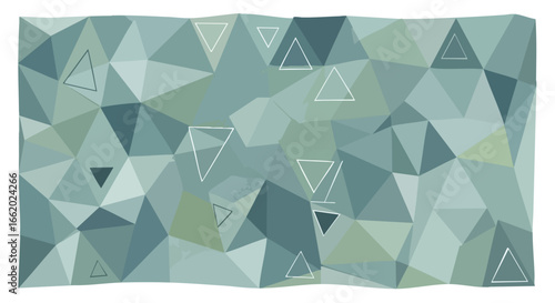 Abstract polygonal mosaic background with triangles in soothing teal and green tones evokes modernity and visual interest for versatile designs