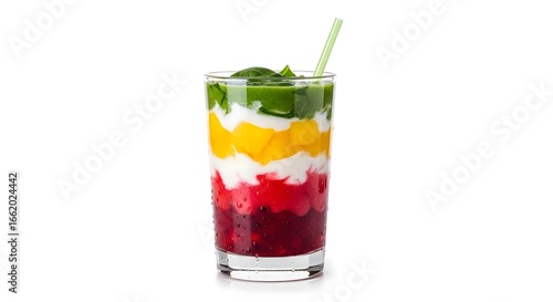 Wallpaper Mural A vibrant layered smoothie filled with colorful fruits and vegetables, a healthy and refreshing drink Torontodigital.ca