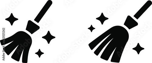Cleaning broom icon, dust brush symbol, sweeping tool illustration, tidy home cleaning, house cleaning equipment, janitorial cleaning tools, dust removal 