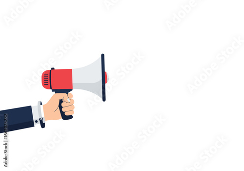 Announce your exciting news with a loud clear message using this megaphone illustration for public relations and communication campaigns