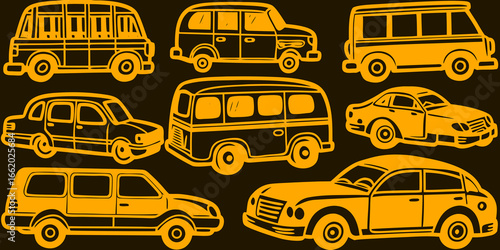 Colorful Cartoon Car and Bus Collection for Kids