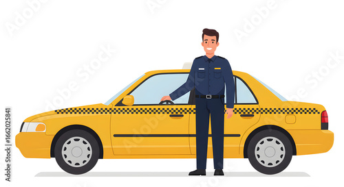 Friendly Taxi Driver and Yellow Cab Safe, Reliable Transportation Services