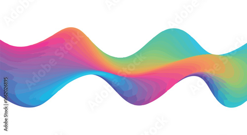 Vibrant undulating flow with a spectrum of gradient colors creates a sense of movement and artistic flair expressing fluidity and dynamism