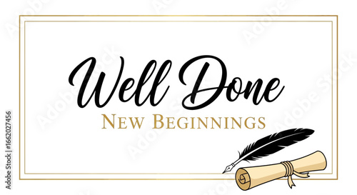Celebrating Success and Fresh Starts: A Symbolic Commemoration Illustration