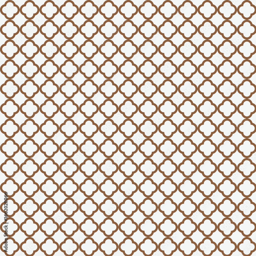Fototapeta premium Subtle Brown Quatrefoil Geometric Pattern: Elegant, Repeating Texture for Modern Design Projects.