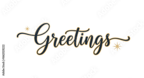 Elegant greetings calligraphy with subtle stars for festive occasions and