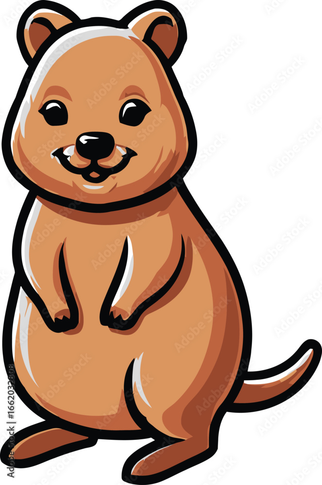 Obraz premium Cute cartoon a illustrator vector quokka