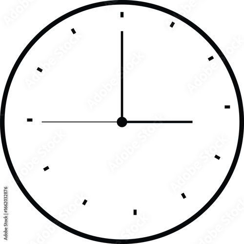 Clock face showing the time a classic analog display design for business and productivity