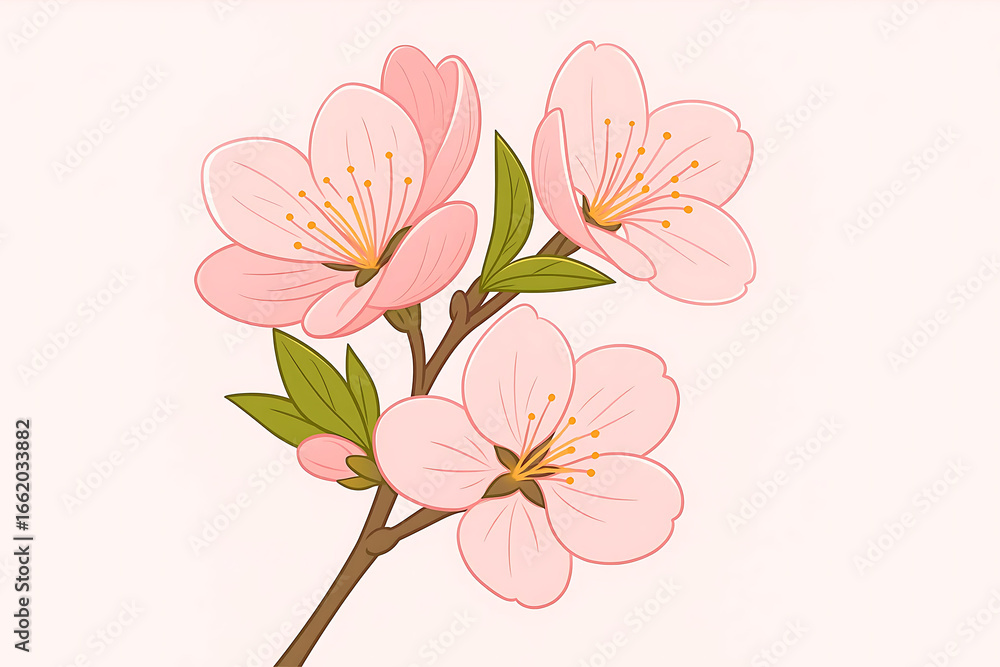 custom made wallpaper toronto digitalFlowering branch of cherry isolated on white background