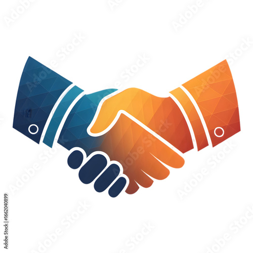 Abstract handshake agreement partnership collaboration isolated on a transparent background