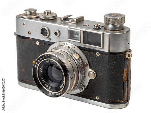 Vintage Camera Detailed Shot a Classic Photography Icon from the Mid Twentieth Century Showcasing Detailed Design Elements and Retro Aesthetic