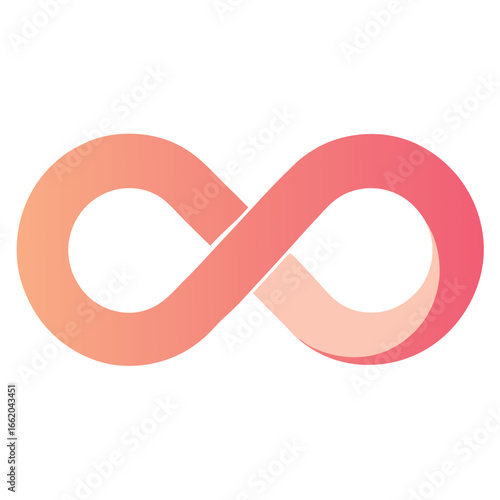 Endless Loop of Connectivity Represented by an Infinity Symbol in Soft Coral Colors Symbolizing Continuity and Unwavering Potential for Growth and Expansion