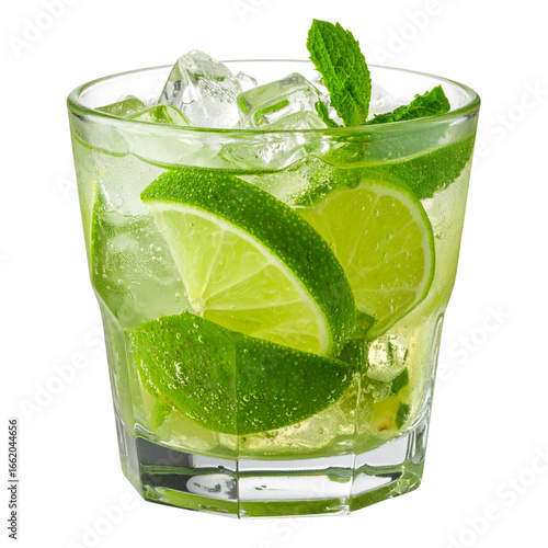  “Fresh Caipirinha Cocktail Glass Isolated for Design Use”