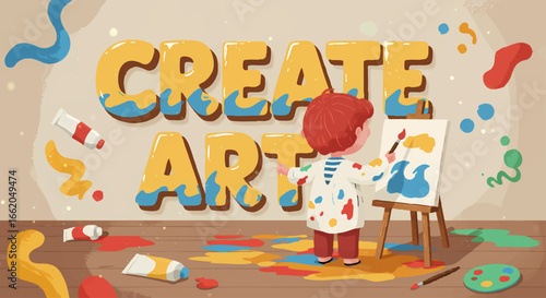 Child Creating Art Painting Expression Hand Drawn