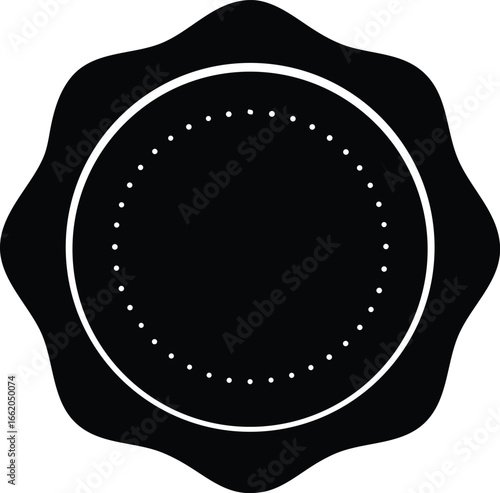 lack stamp wax seal silhouette vector illustration