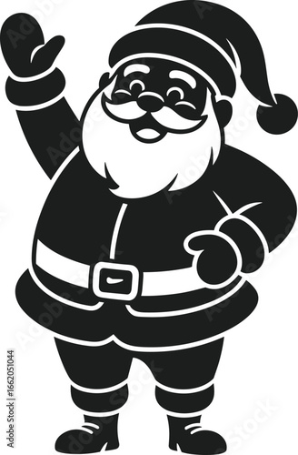 Santa Claus Waving Silhouette – Merry Christmas Vector