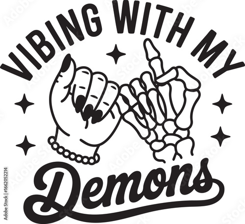 Skeleton hand and human hand doing pinky promise Vibing With My Demons, skeleton, hand, human hand, pinky promise, vibing, demons, friendship, pact, agreement, connection, bond, relationship, loyalty,