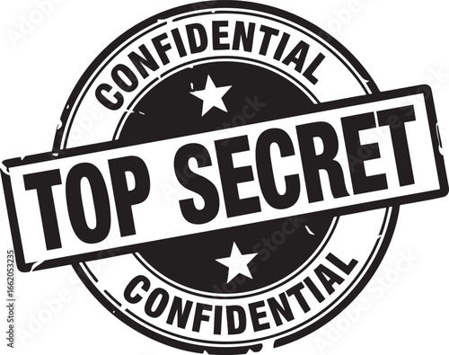 Top Secret Confidential stamp graphic seal security, top secret, confidential, stamp, seal, security, classified, information, document, label, symbol, graphic, design, illustration, black and white, 